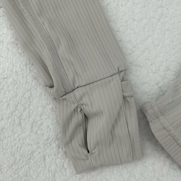 Lululemon Cropped Define Jacket Ribbed Nulu Light Gray Size 2 *Faint Stain* - Picture 2 of 13